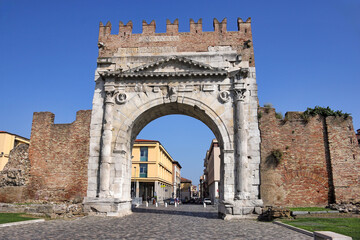 Canvas Print - Arco di Augusto triumphal gate in Rimini Italy