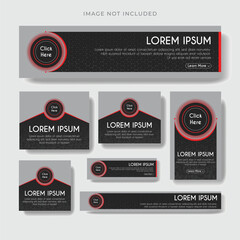 Wall Mural - set of creative web banners of standard size with a place for photos. Business ad banner. Vertical, horizontal and square template.
