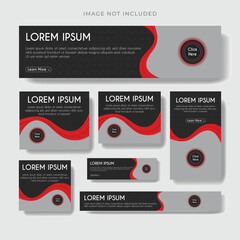 Wall Mural - set of creative web banners of standard size with a place for photos. Business ad banner. Vertical, horizontal and square template.
