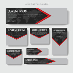 Wall Mural - set of creative web banners of standard size with a place for photos. Business ad banner. Vertical, horizontal and square template.
