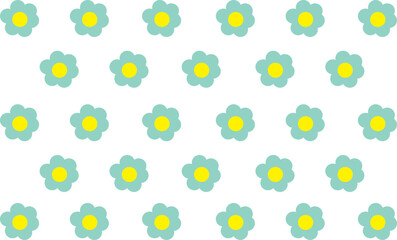 Wall Mural - Vector abstract blue background with yellow floral pattern