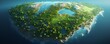3D render of Earth with a focus on ecosystems, showcasing lush green forests and blue oceans, highlighting global ecology