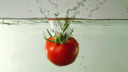 Wall Mural - Tomato, sinking in water tank,