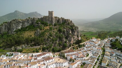 Sticker - Aerial view of Zahara de la Sierra, Andalusia. Southern Spain