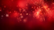 Fireworks on red background