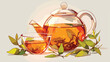 Gorgeous teapot transparent glass cup with steeping