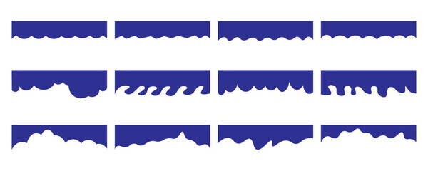 Wall Mural - set of dividers shape templates. modern separator header for website and app. curve lines, wave coll
