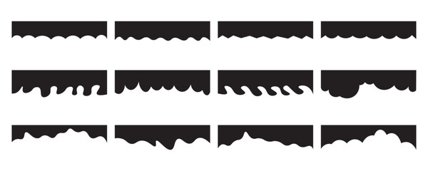 Wall Mural - set of dividers shape templates. modern separator header for website and app. curve lines, wave coll