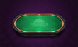Poker table with green cloth. Vector illustration.