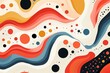Organic shapes, varied hues, repeating spots, flat design, white canvas ,  pattern vectors and illustration