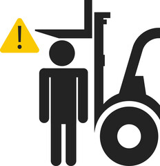 Sticker - Isolated pictogram icon of do not stand under forklift, industrial safety sign