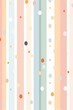 Pastel vertical stripes, simple dots, repeatable design, white background ,  high resolution