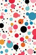 Speckled array, assorted colors, repeating flat graphic, white space ,  repeating pattern