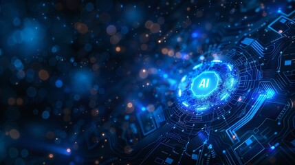 Wall Mural - futuristic technology background with copy space