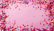 © Oleksiy - Frame made of colorful confetti on pink background