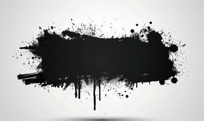 Grunge black banner. Template for your modern designs. Brushed grungy painted lines.