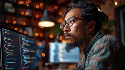 A blockchain developer conducting a code review to identify and address potential security vulnerabilities, emphasizing proactive risk management in blockchain projects.