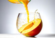 mango juice in a glass on a white background isolated
