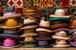 Impressive sombrero stacks featuring a variety of Mexican hat styles
