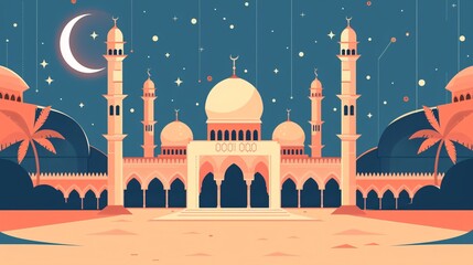 Flat background for islamic eid al-adha celebration