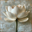 Painting of a white flower against a gray backdrop