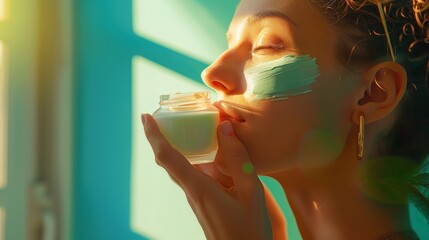 A person practicing a morning skincare routine, applying moisturizer and sunscreen to protect and nourish their skin.