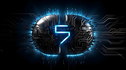 Futuristic Artificial Neuron Concept with Binary Code Transmission Lines Resembling a Microchip