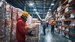 © G.Go - A team of workers loading frozen chicken products onto pallets for storage in a warehouse, highlighting the organization and efficiency of the storage process.