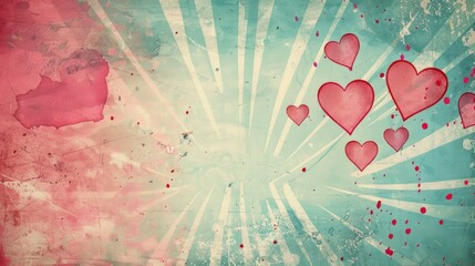 Wall Mural - Get ready for a blast from the past with this retro style background perfect for Valentine s or Mother s day