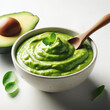 Guacamole, delicious avocado sauce widely used in cooking, for healthy eating