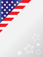 Wall Mural - USA flag symbols patriotic background border with grey gradient empty space for text.