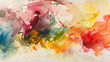 An abstract watercolor painting with expressive splashes of color, Generative AI
