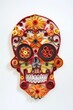 Intricate Paper Quilling Mexican Skull Art with Vibrant Colors