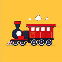 Wall Mural - cute train background art h