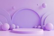 Lavender Podium with Spheres and Arched Backdrop
