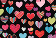 backgroundValentine`s seamless day black stripped design hearts pattern colorful Vector Background Abstract Texture Wedding Paper Fashion Heart Art Illustration Love Gift Interi