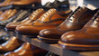Sophisticated men's footwear highlighted within an exclusive women's shoe boutique online.