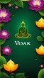 The Asian Vesak holiday. Festive background with a place for text