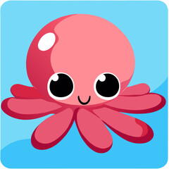 Sticker - octopus background art