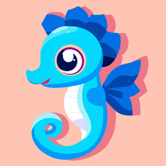 Sticker - sea horse background art