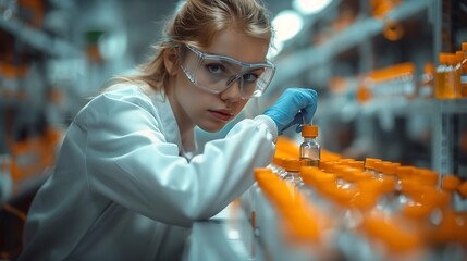 Poster - Generative AI : scients mens and womens working in his laboratory with his tubes