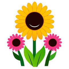 Sticker - sunflowers background art