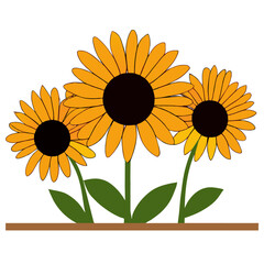 Wall Mural - sunflowers background art