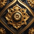 Midnight Majesty: Elegant Black and Gold Carved Background