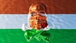 Golden Radiance Skull Melded with the Vibrant Flag of Niger