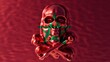Crimson Skull with Moroccan Star - A Bold Intersection of Heritage and Artistry