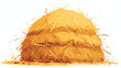 Haystack hay bale. Dry gold straw hill pile. Yellow