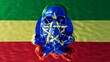 Sapphire Skull Harmonized with Ethiopia Flag - A Convergence of Past and Future