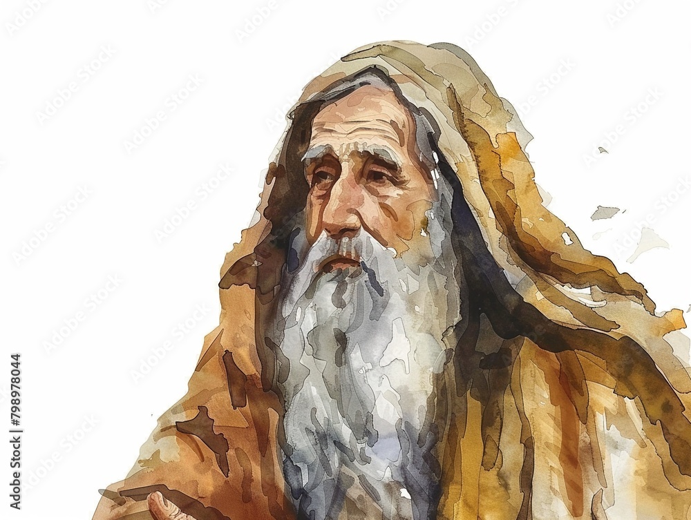 Prophets Drawing Abstract Watercolor illustration of a biblical prophet clipart Stock ...