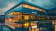 © Lena Gallery - modern hospital exterior with a prominent, Ai generate
